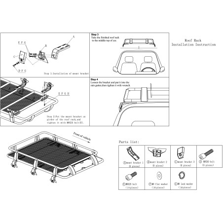 3/4 STEEL ROOF RACK 180 cm