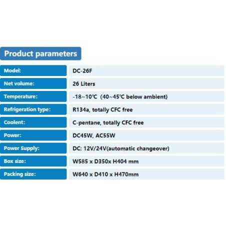 Frigo à compresseur 26 litres 