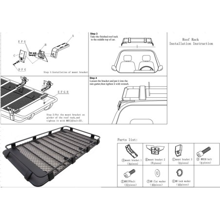 FULL CAGE STEEL ROOF RACK 220 cm