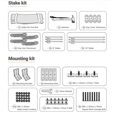 Auvent Carbone 2 M Swisskings Batwing ouverture 270 degrés (version gauche)