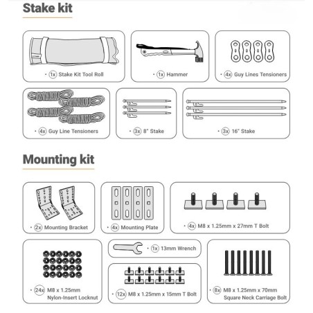 2 M Swisskings Toldo Batwing 270 grados de apertura (versión izquierda)