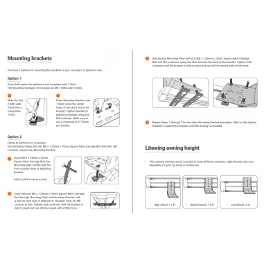 Auvent Carbone 2 M Swisskings Batwing ouverture 270 degrés (version gauche)