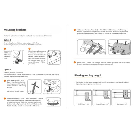 Carbon-Markise 2M Swisskings Batwing mit 270° Öffnung (Rechtsversion)
