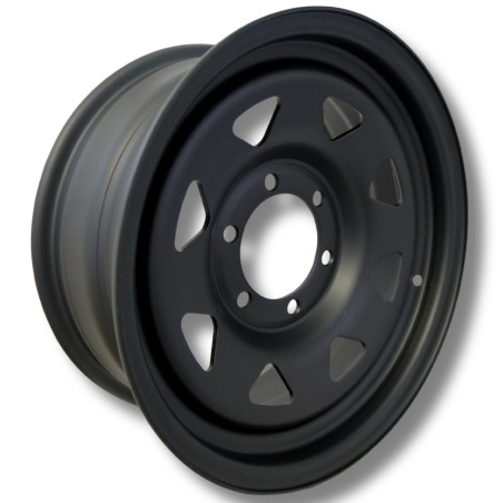 Dim.: 8 x 16 | P.C.D: 6 / 139.7 | Offset: 35 | CB: 110 | Modelo: Triangular | Color: negra mate