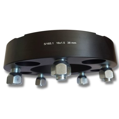 5 x 165.1 Aluminum wheel spacer 38 mm (5 x 6.5" 16 x 1.5 nuts)
