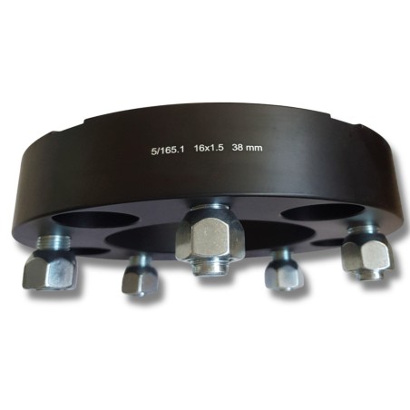 5 x 165.1 Aluminum wheel spacer 38 mm (5 x 6.5" 16 x 1.5 nuts)