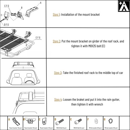 180 cm steel roof rack with edge for 4x4s and utility vehicles