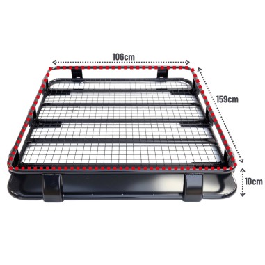 Barra de techo de acero de 180 cm con borde para 4x4 y vehículos utilitarios