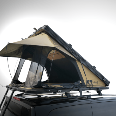 Tente de toit coque rigide 2 places - Swisskings Taiga serie Z avec terrasse panoramique unique
