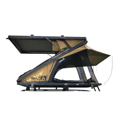 Tienda de techo rígida para 2 personas: serie Z Taiga de Swisskings con una terraza panorámica única.