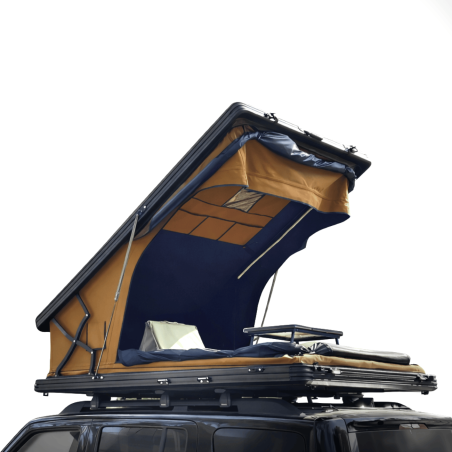 Tente de toit 2 places à coque rigide – Swisskings Taiga Série Pro avec terrasse, vue à 180°