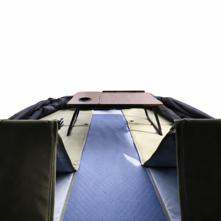 Tenda da tetto a 2 posti con struttura rigida ultrasottile – Swisskings Taiga 13 cm con terrazza, vista a 180°