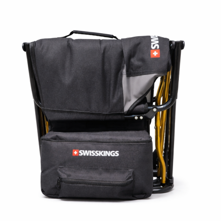 Director style camping chair with shelf and cool bag