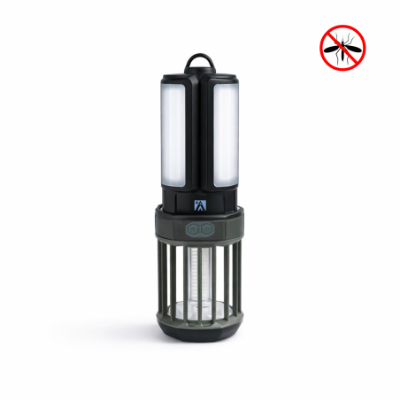 Lampada antizanzare LED ricaricabile 2 in 1 con 3 petali – esterni, campeggio, impermeabile