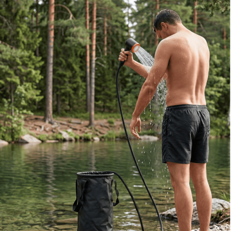 Tragbare Campingdusche mit Wassertank – Autonomes Duschset für Vanlife, Biwak und Wanderungen