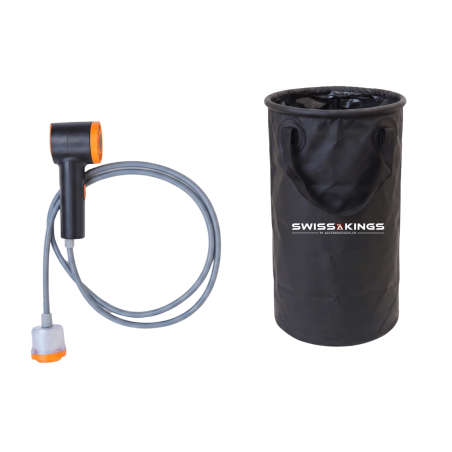 Douche de camping portable avec réservoir d’eau - kit douche autonome pour vanlife, bivouac et randonnée