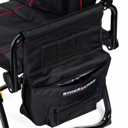 Director style camping chair with shelf and cool bag