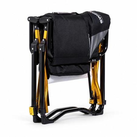 Director style camping chair with shelf and cool bag