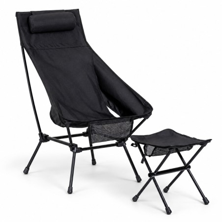 Silla baja plegable + Reposapiés plegable